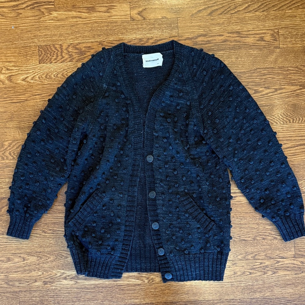 Misha & Puff Black Popcorn Sweater Cardigan XS/S